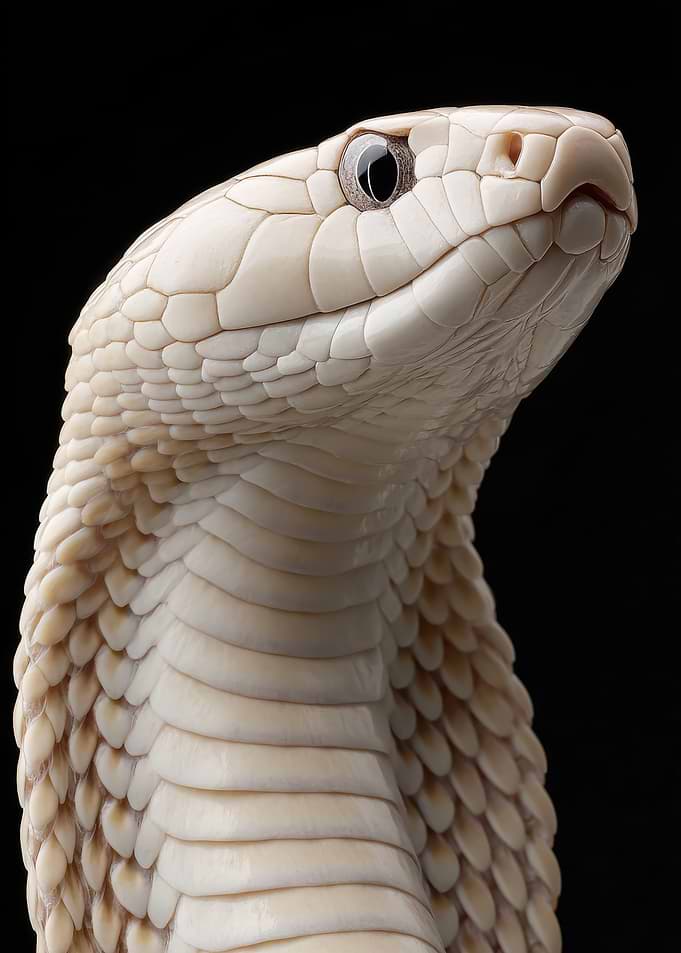 Albino Cobra Head Close-up
