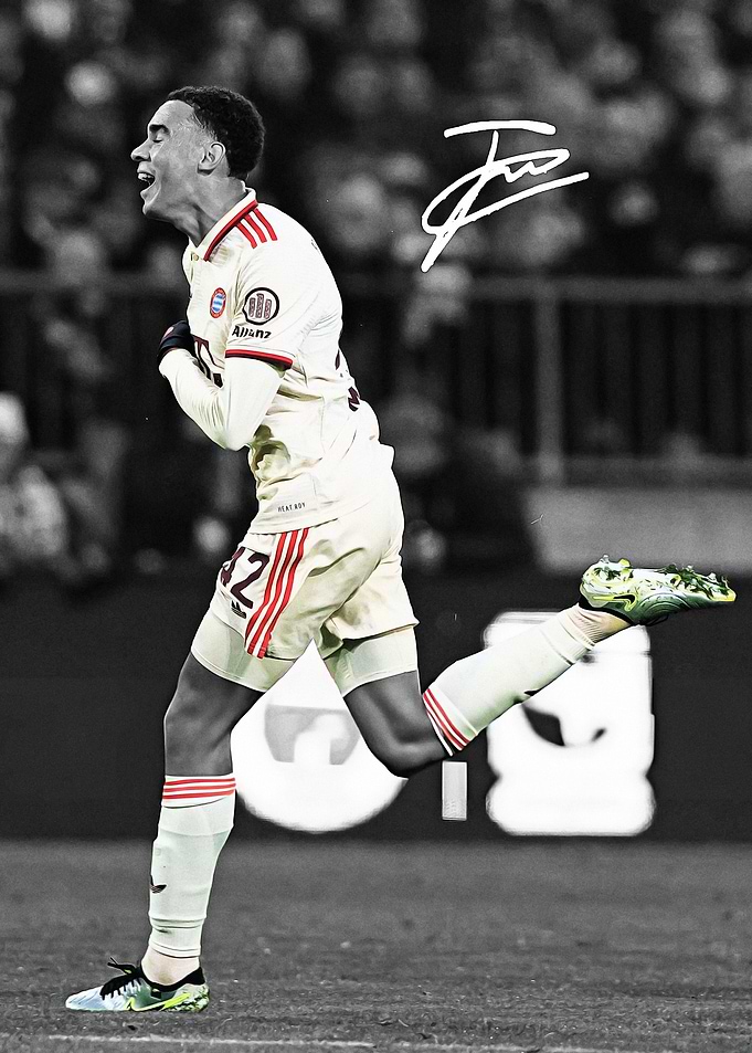 Jamal celebrating a goal