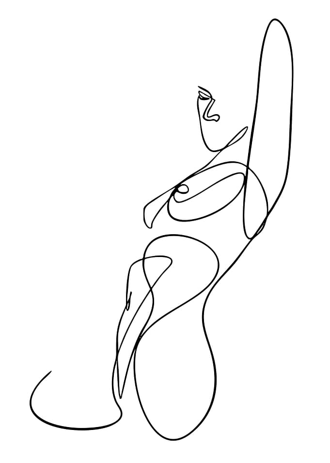 Abstract Line Art of a Woman
