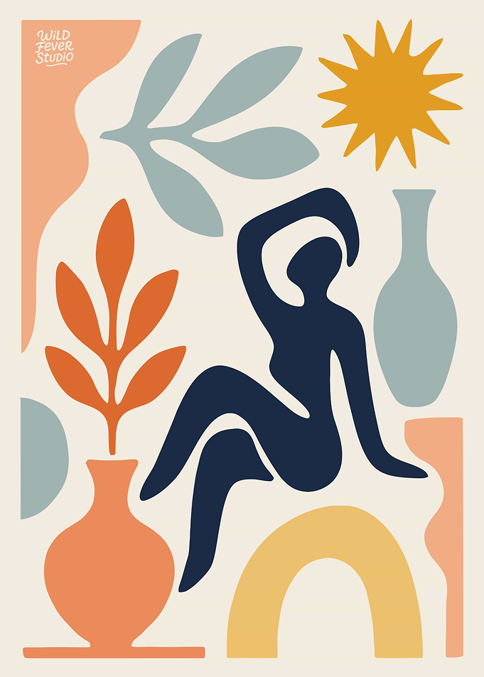 Abstract Matisse-inspired illustration
