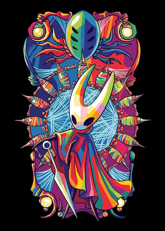 Hornet from Hollow Knight in Pop Art Style