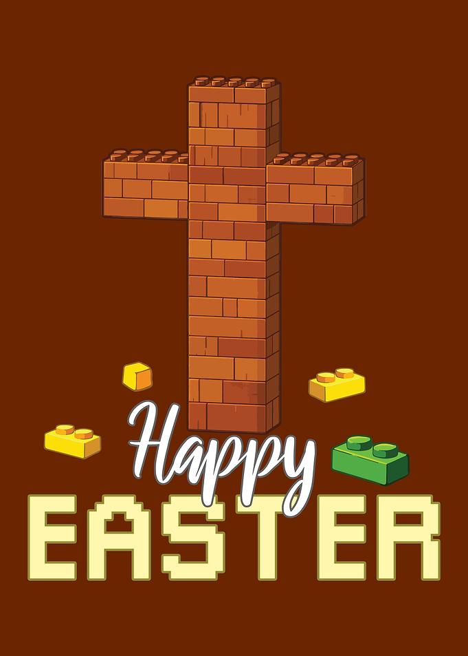Happy Easter Brick Cross