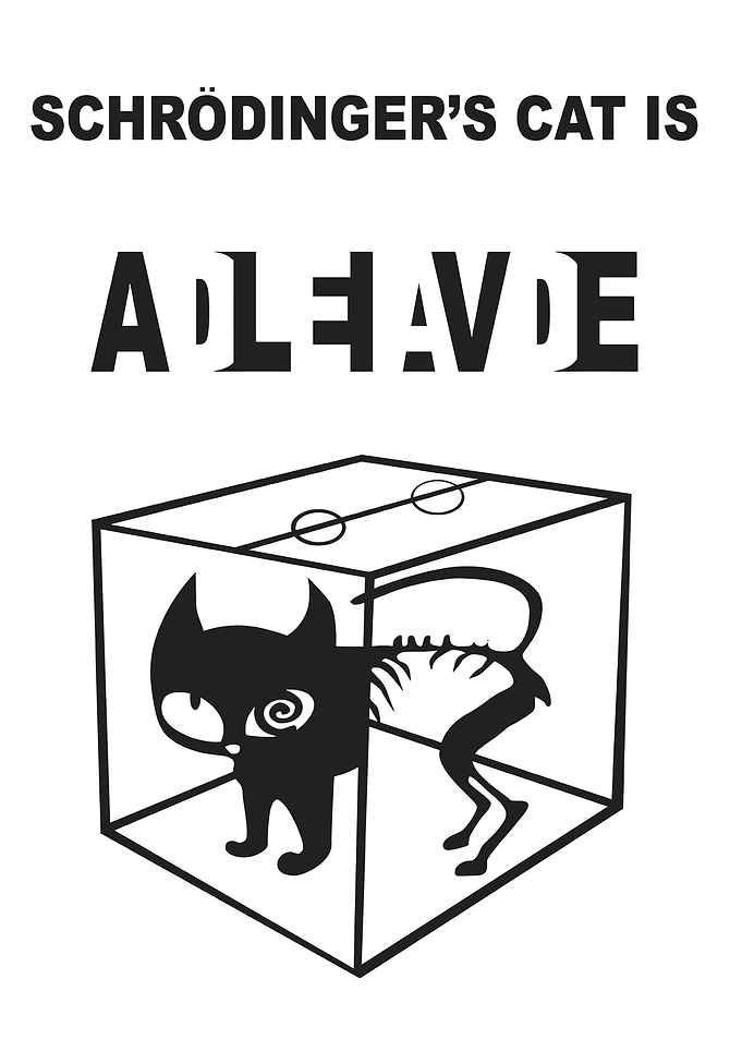 Schrodinger's Cat Alive Text Art