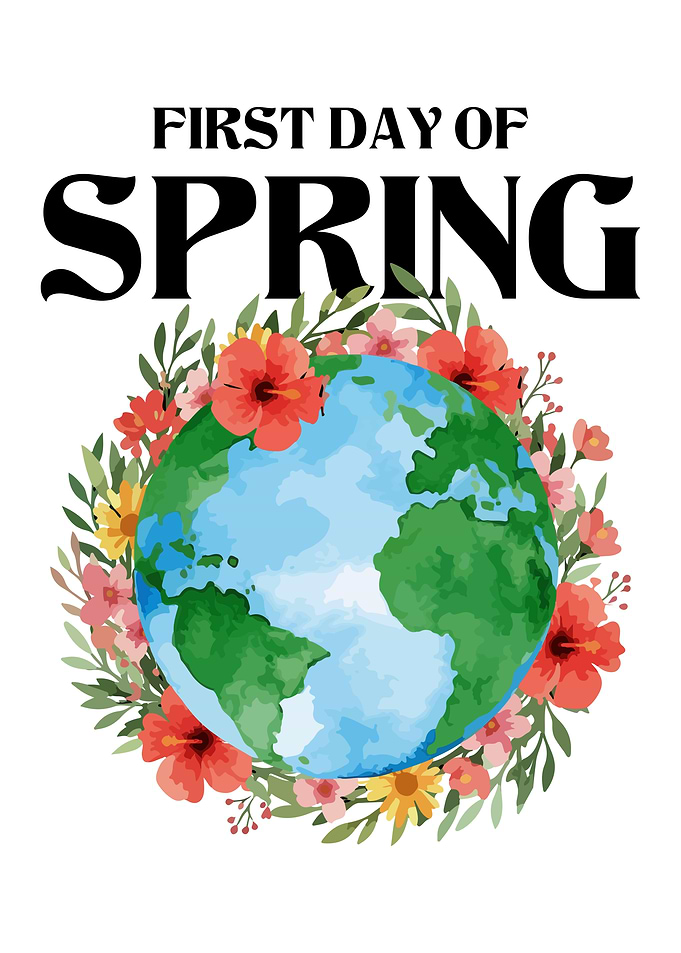 First Day of Spring Earth Floral
