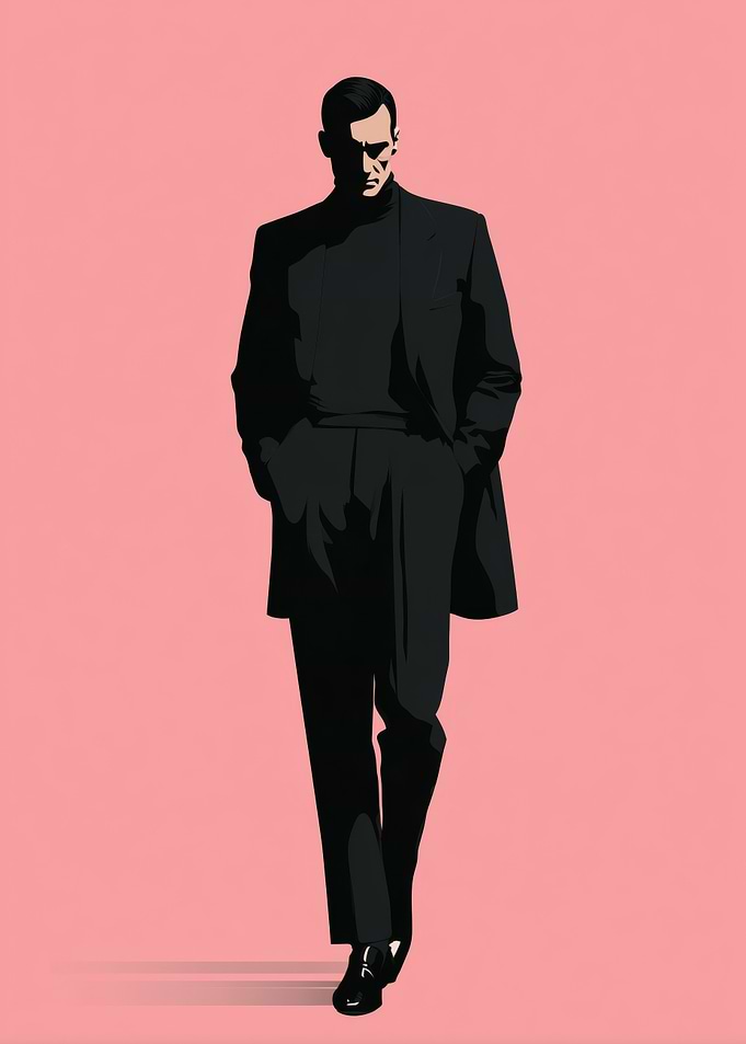 Midnight Elegance – Minimal Gentleman Wall Art