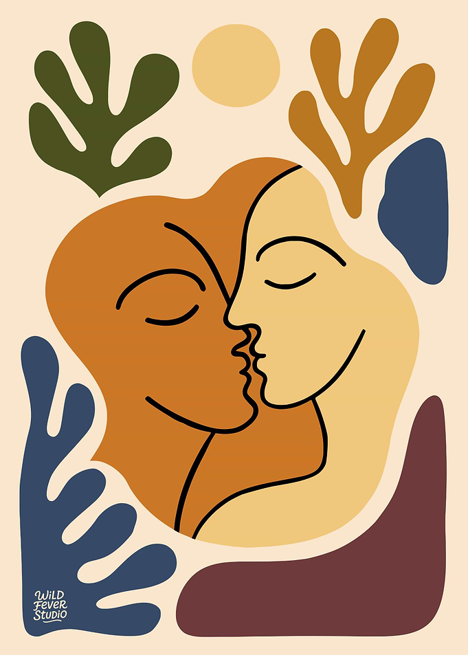 Abstract Kissing Couple