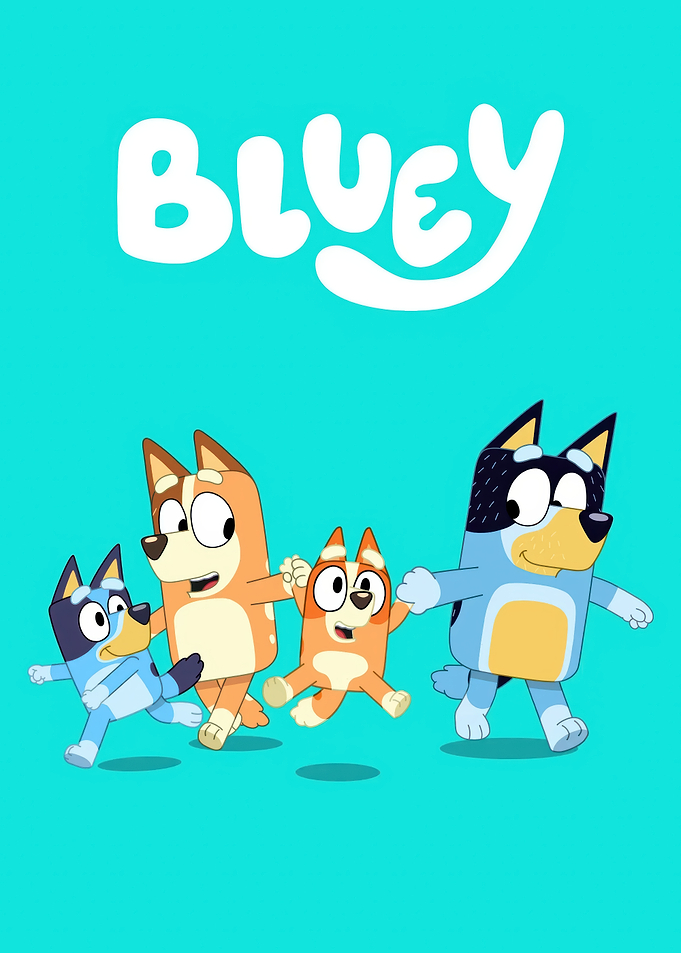 Bluey Family Walking Together
