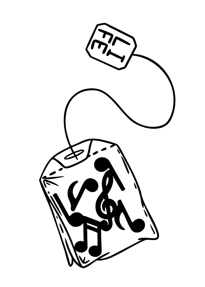 Music Note Tea Bag