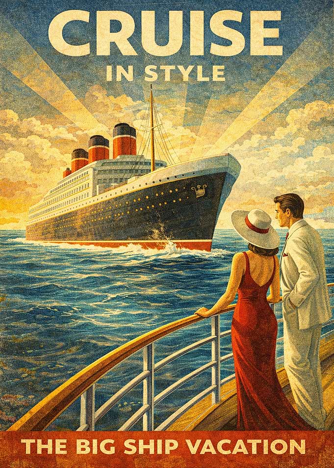 Cruise in Style Vintage Poster