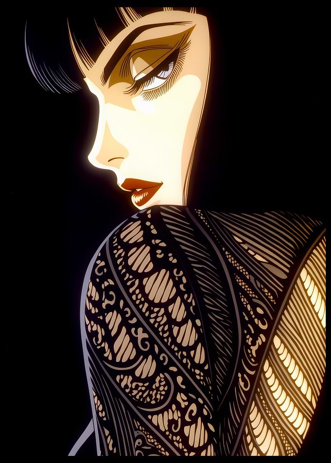 Stylized Woman with Ornate Clothing