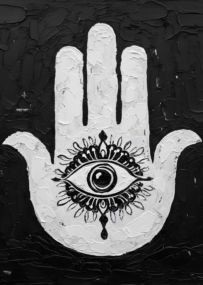 Hamsa Hand with Evil Eye Painting