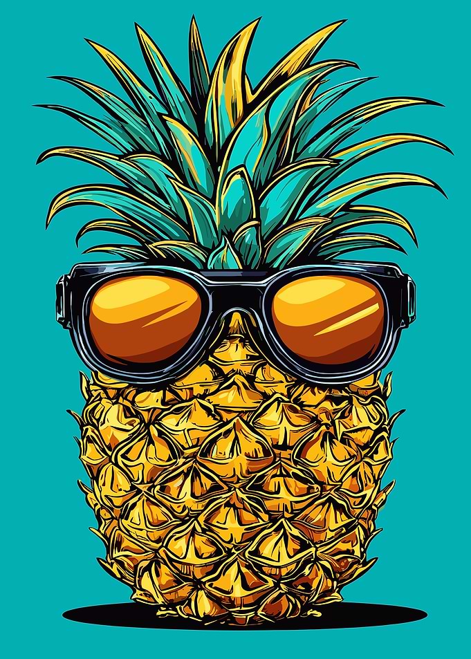 Pineapple Wearing Sunglasses