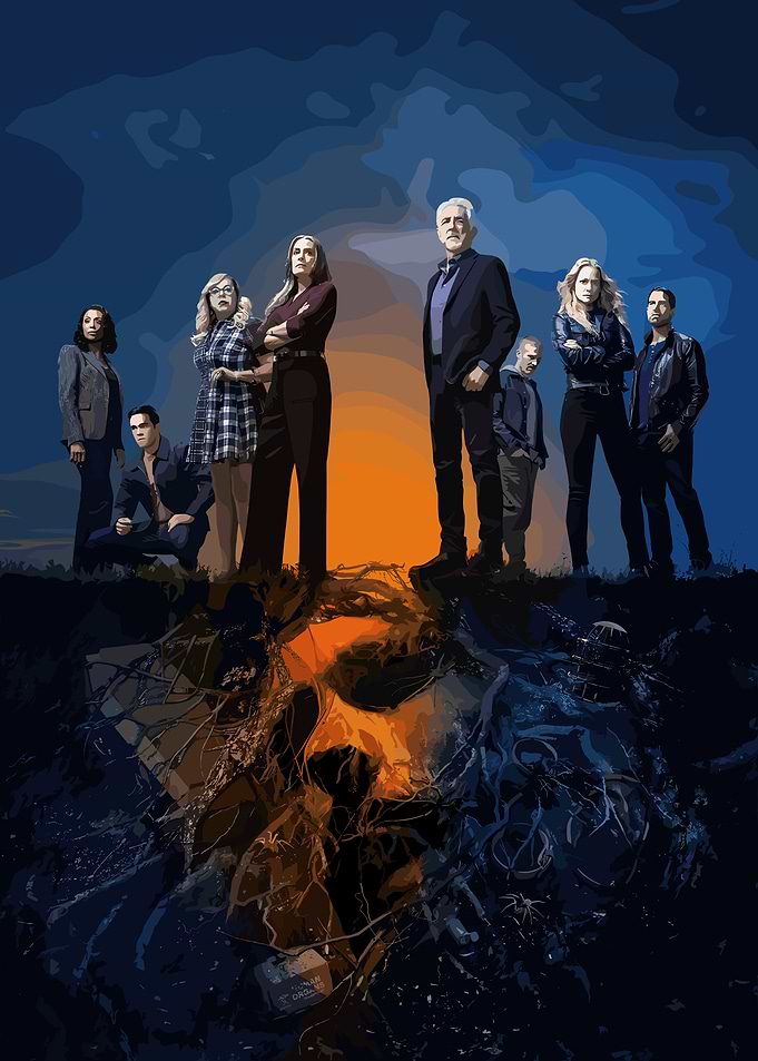 Criminal Minds Cast Standing on Cracked Earth