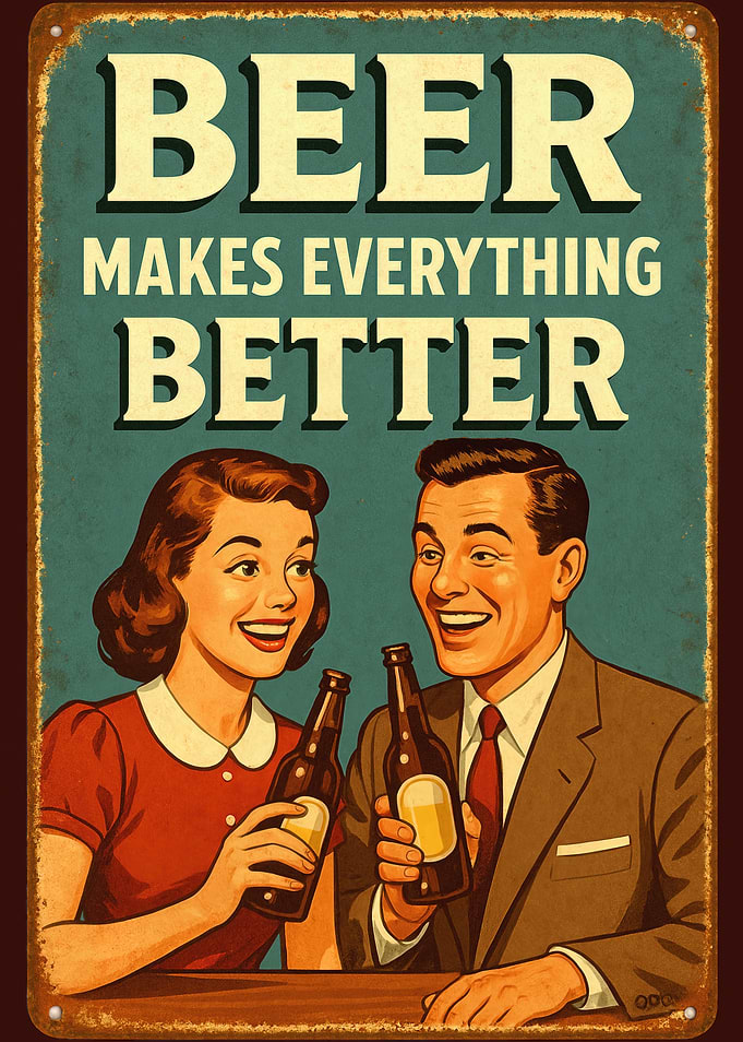 Beer Makes Everything Better Vintage Sign