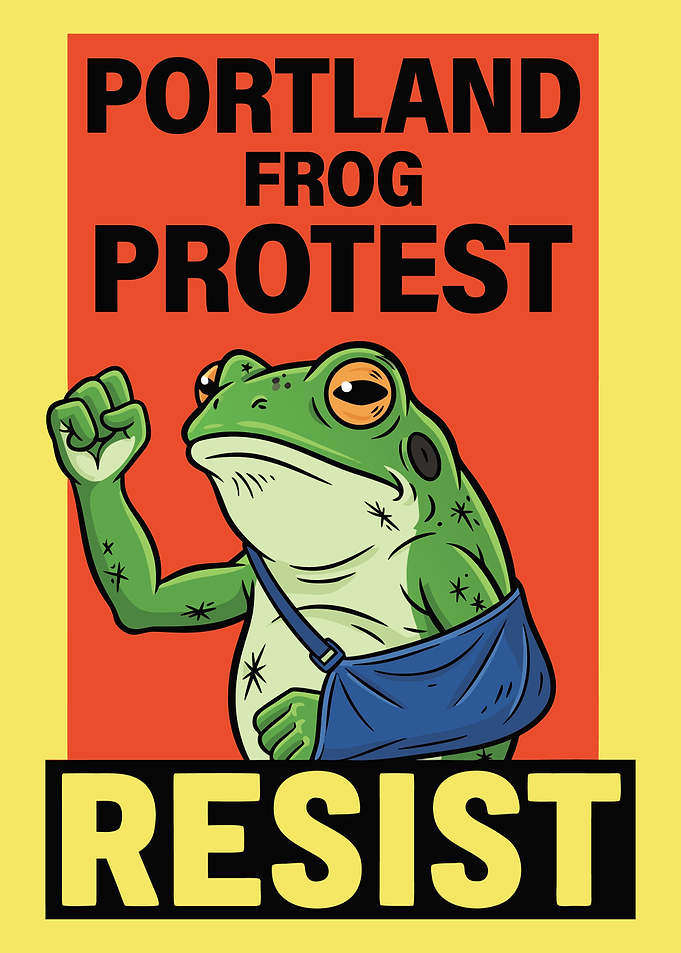 Portland Frog Protest Resist Poster