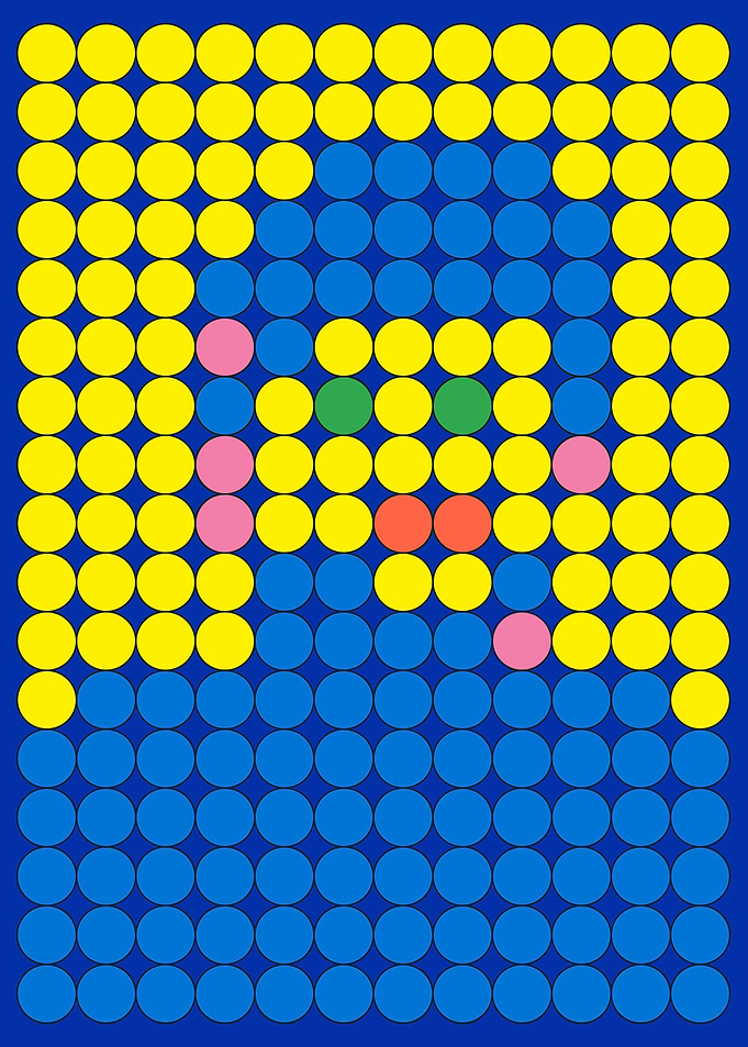Pixelated Smiley Face