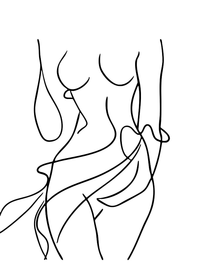 Abstract Line Art of Female Form