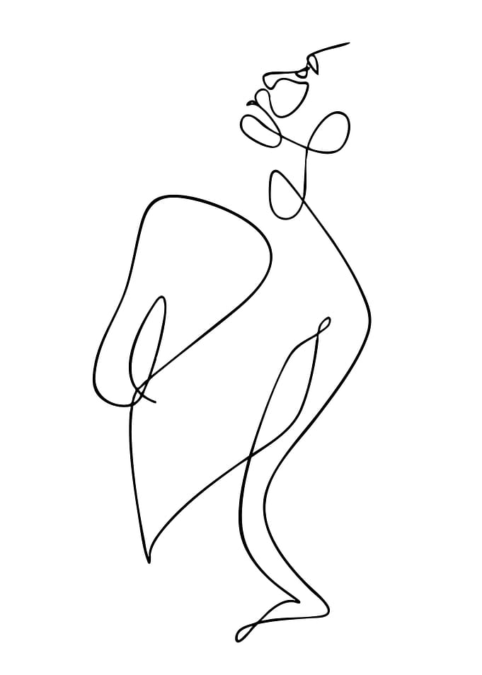 Minimalist Line Art of a Woman