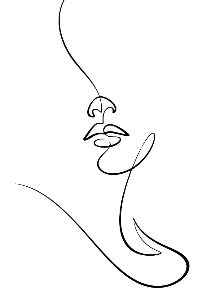Minimalist Line Art of a Woman's Face
