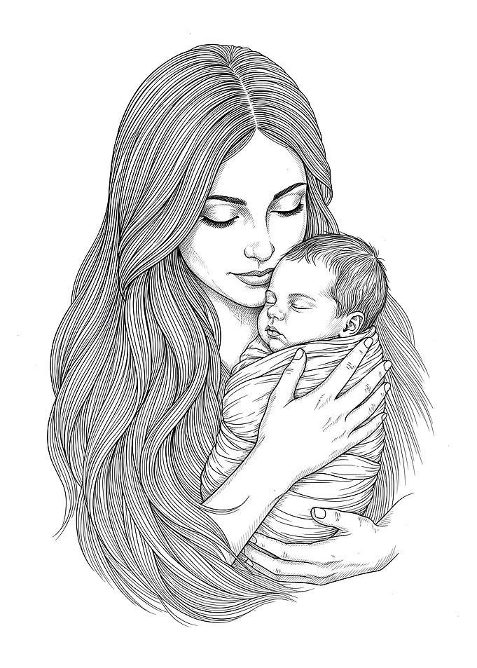 Mother Holding Newborn Baby