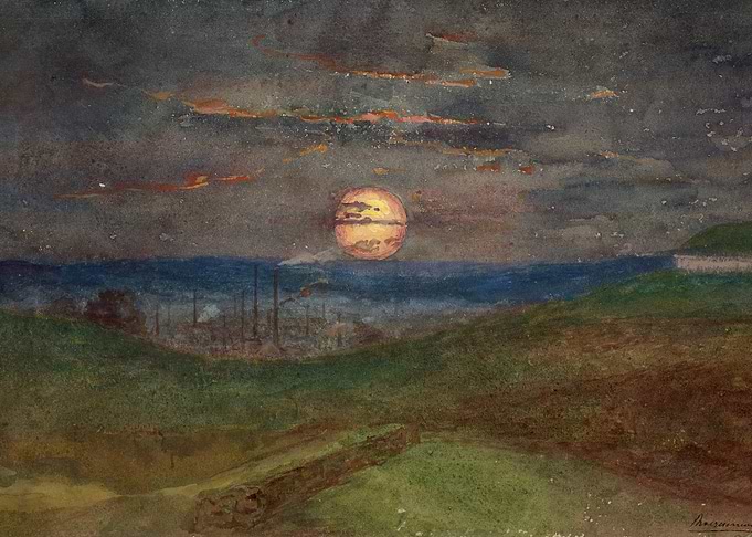 Industrial Sunset Landscape