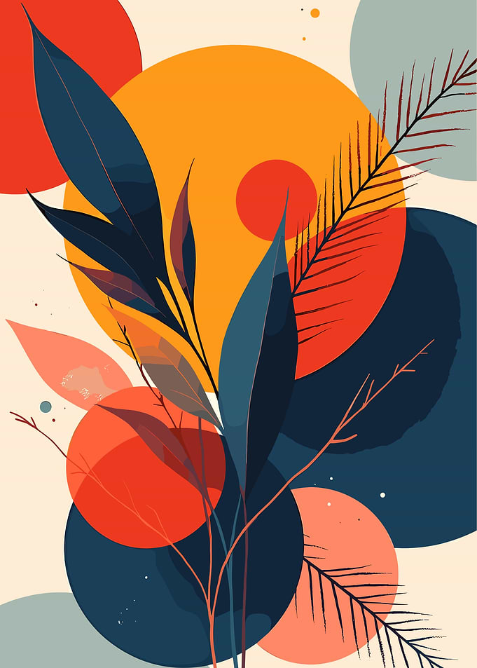 Abstract Floral Circles