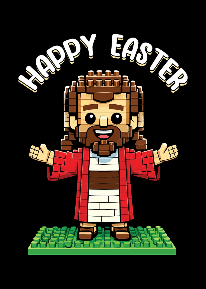 Happy Easter Jesus Brick Art