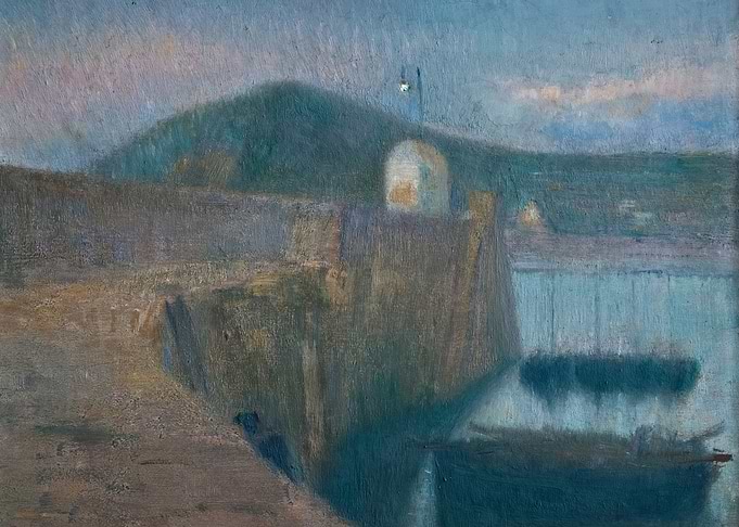 Coastal Town at Dusk