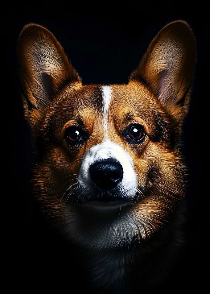 Close-up of a Corgi's face