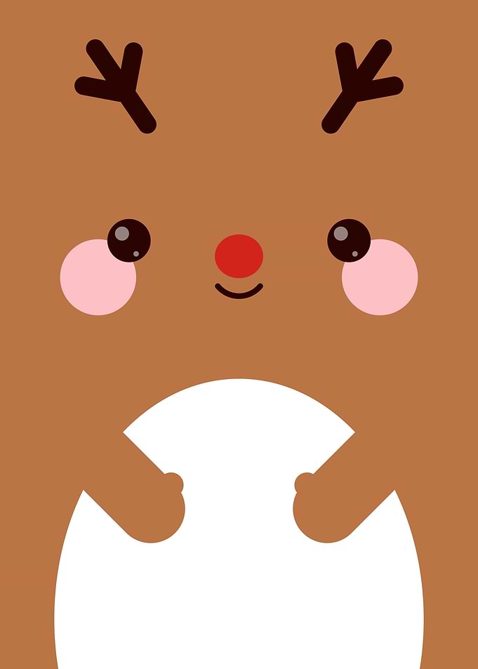 Cute Cartoon Reindeer Face