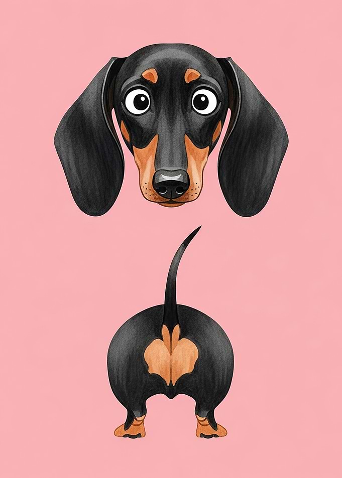 Cute Dachshund Dog Illustration