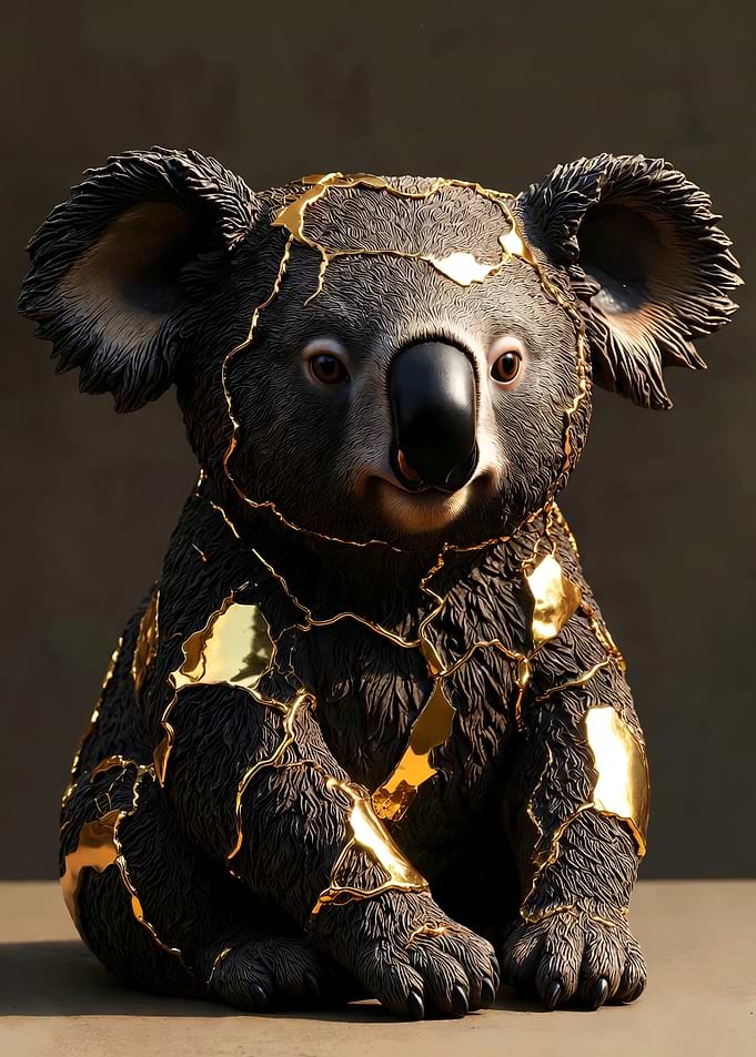 Kintsugi Koala Figurine