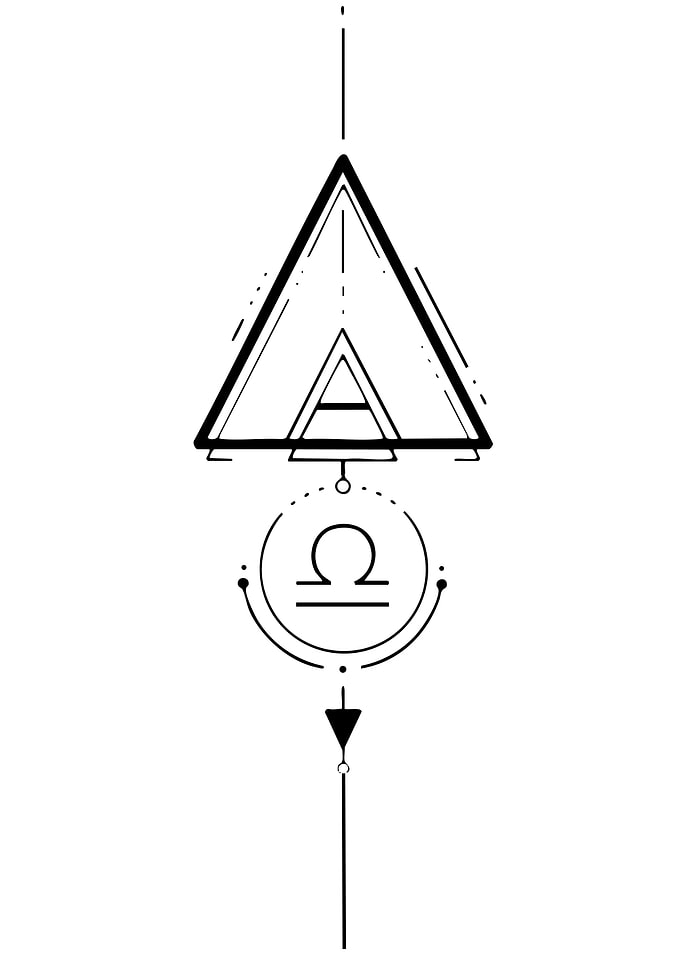 Geometric Libra Symbol Tattoo Design