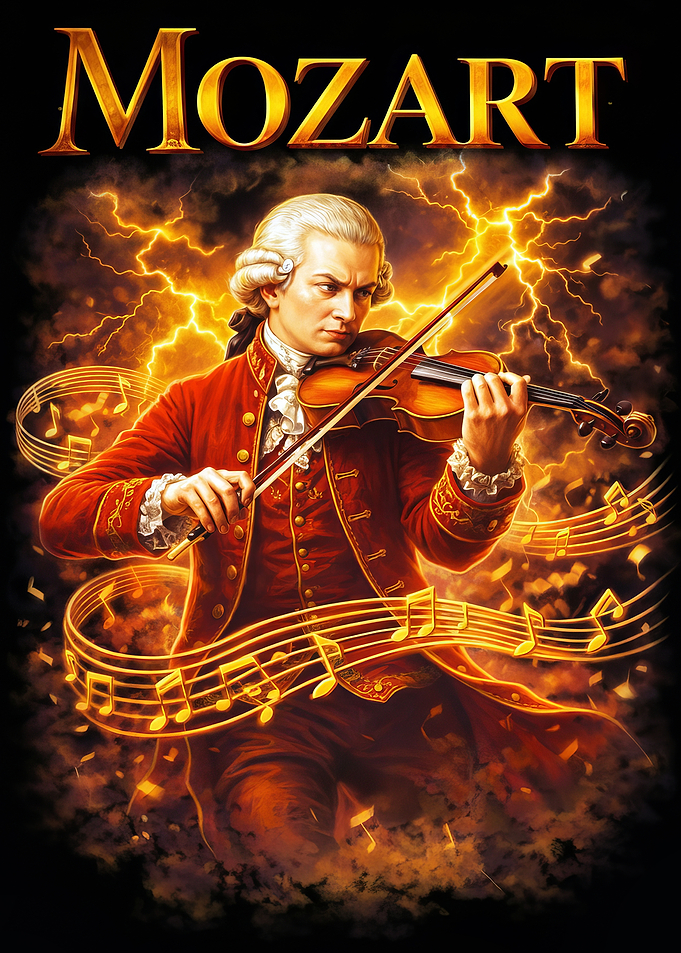 Mozart Playing Violin