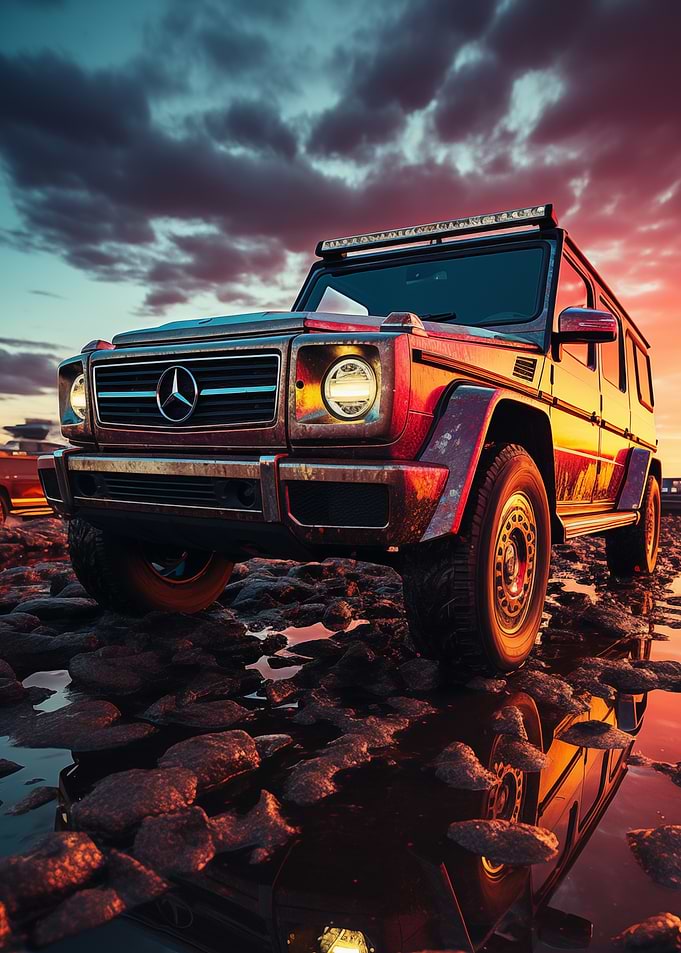 Mercedes G Wagon at Sunset