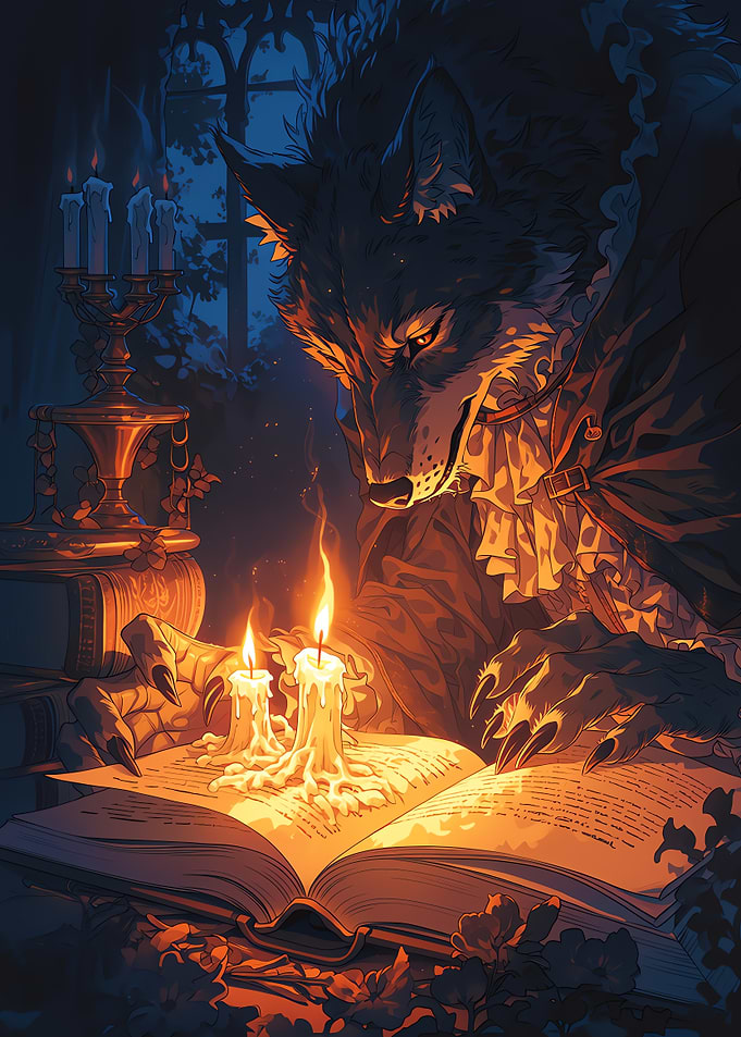 Werewolf Reading by Candlelight