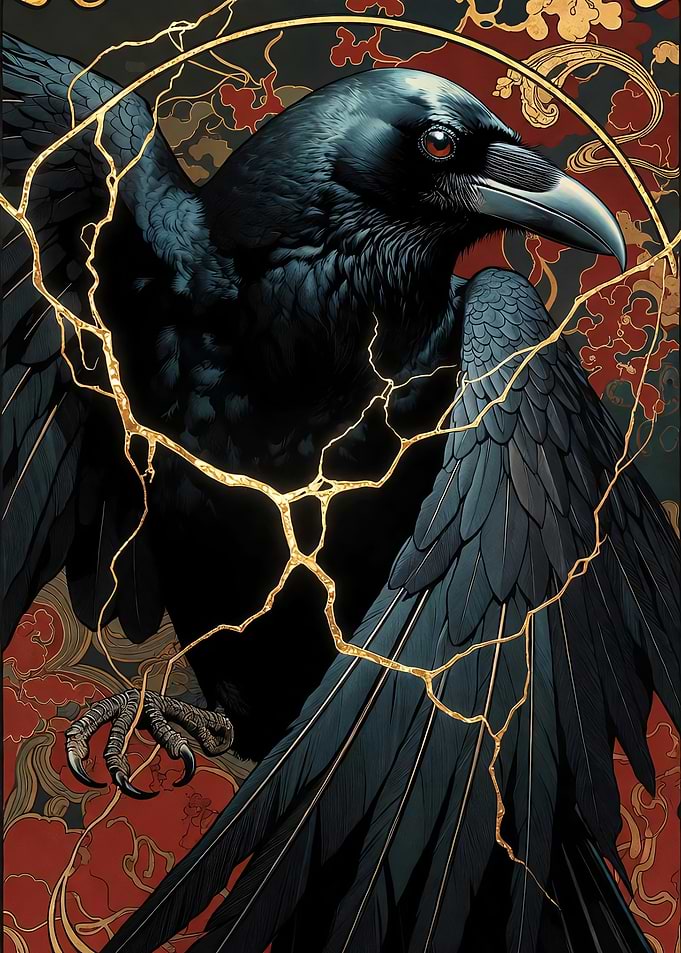 Kintsugi Raven