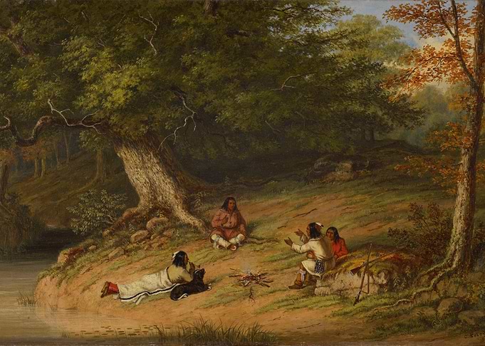 Native Americans by a River