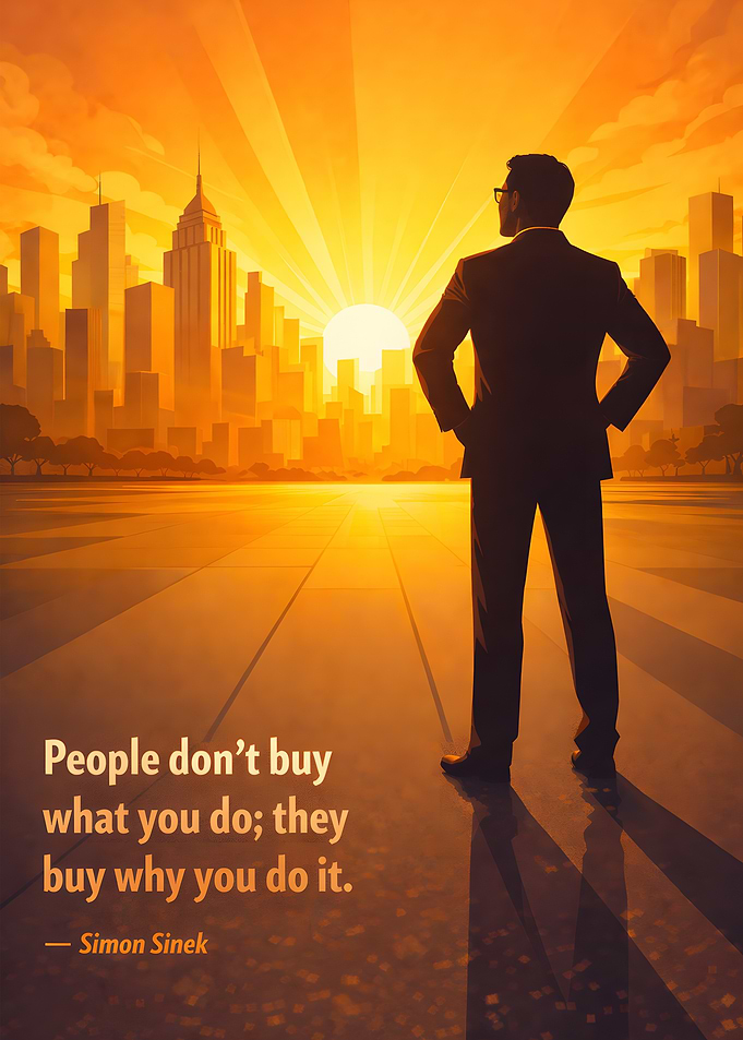 Businessman looking at city sunrise