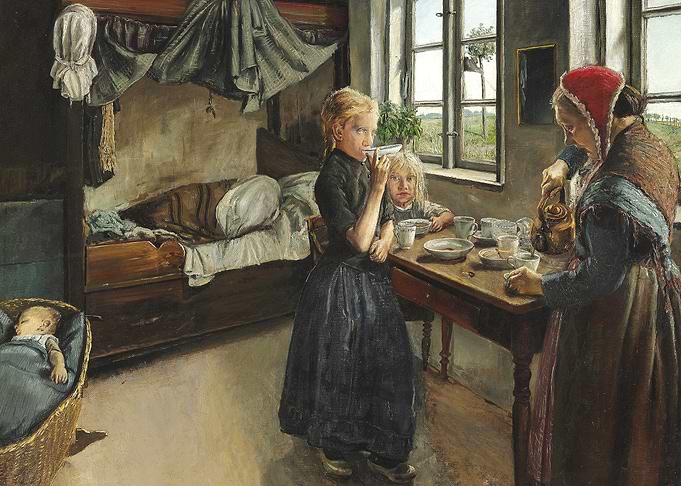 Family Meal in a Rustic Interior