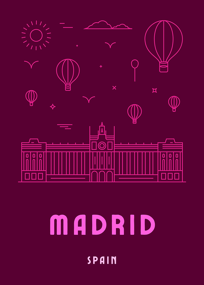 Madrid Spain Skyline Poster