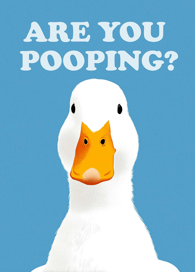Funny Duck Asking 'Are You Pooping?'