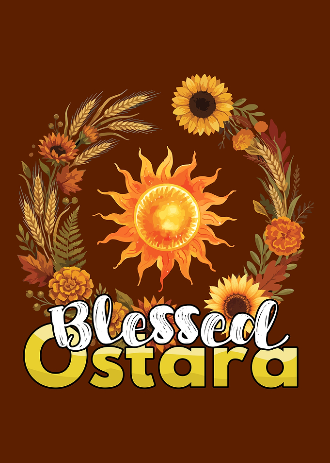 Blessed Ostara Floral Sun Design