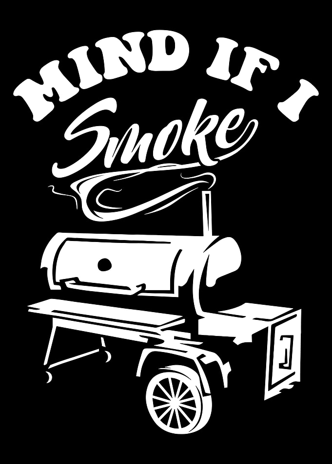 Mind If I Smoke Poster, Funny BBQ Smoker Grill Wall Art, Retro Barbecue Print