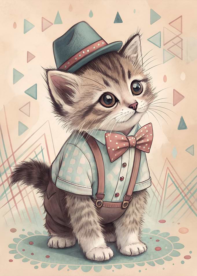 Cute Kitten Dressed Up