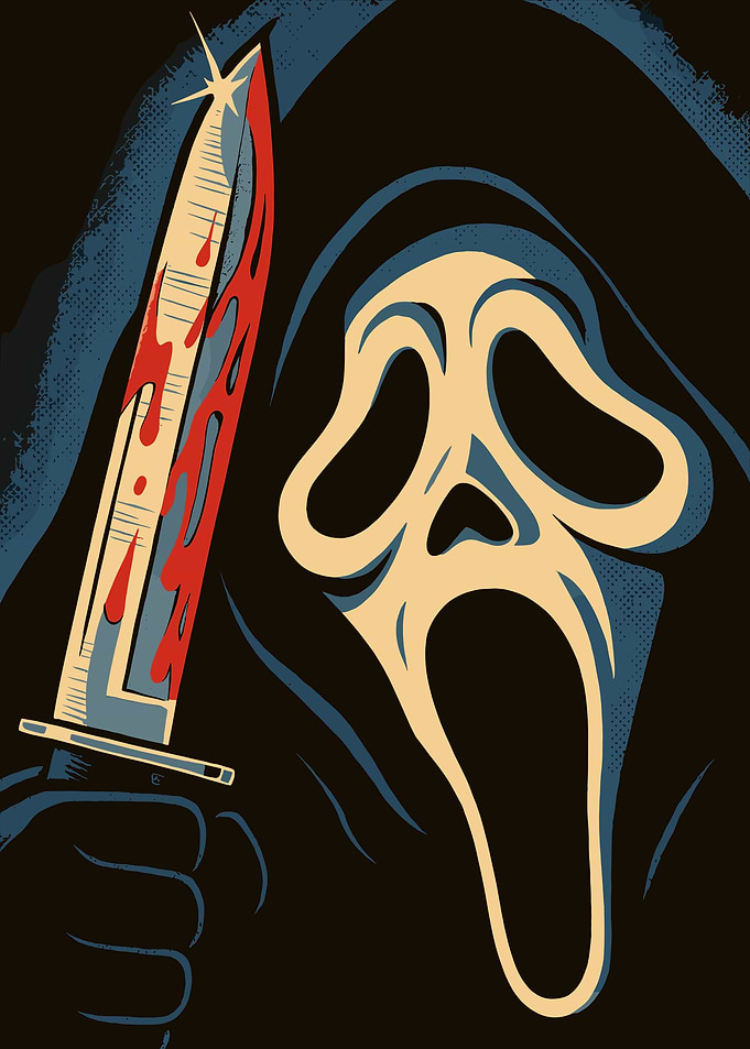 Ghostface with bloody knife