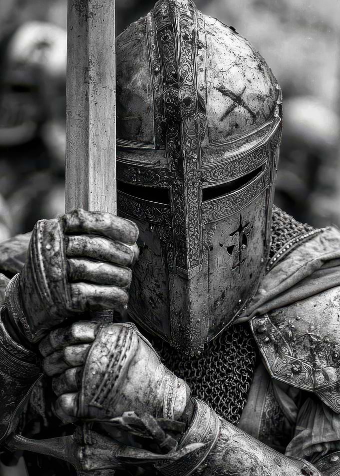 Knight in Armor Holding Sword