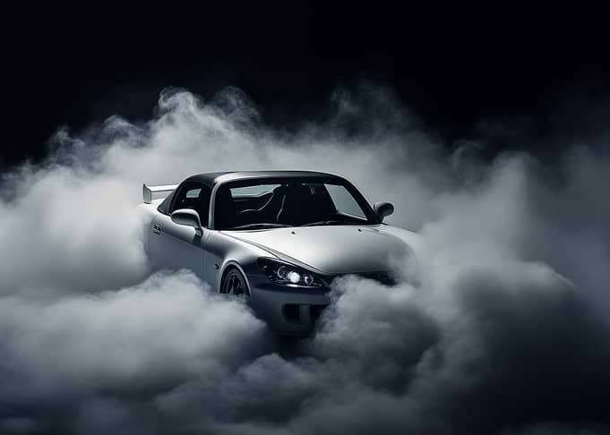 Drifting Car in Smoke