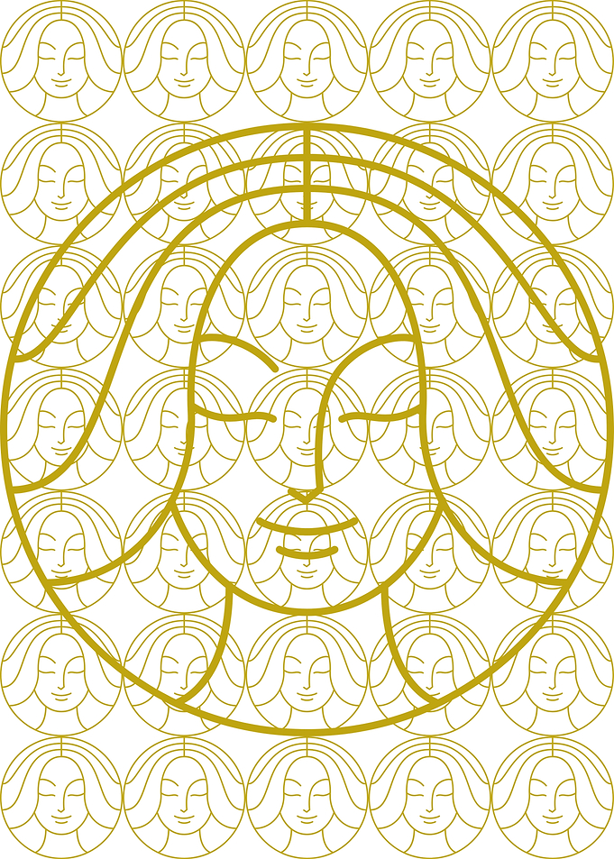 Golden Faced Woman Portrait