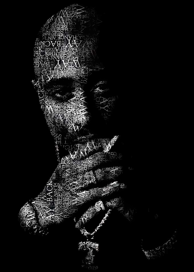 Tupac Shakur Text Art Portrait
